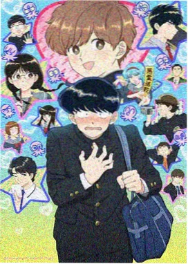 动漫男头黑白极简风格示意图